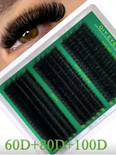 PESTAÑAS 295 PCS CON RIZOS 60D 80D 100D