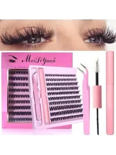 KIT RACIMO DE PESTAÑAS CON CEPILLO Y PEGA 190 PCS