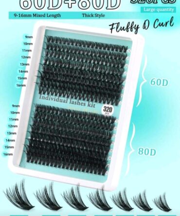 KIT DE PESTAÑAS POSTIZAS 60D+80D 320 PCS