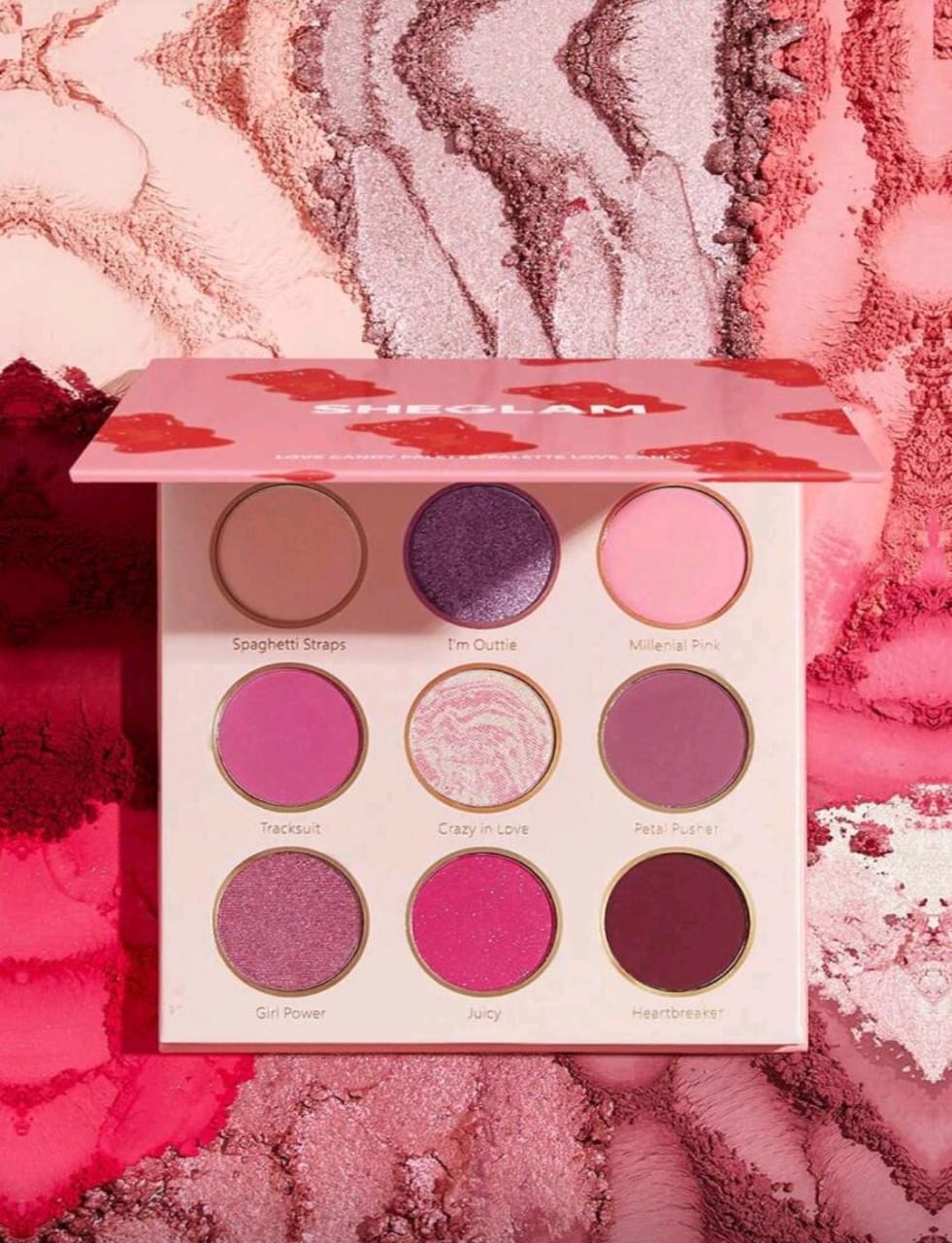 SHEGLAM PALETA DE OJOS LOVE CANDY DE 9 COLORES ULTRA PIGMENTACIÓN