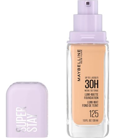 Maybelline Super Stay Lumi-Matte - Base de maquillaje ligera y construible de cobertura completa para hasta 30 horas TONO 125