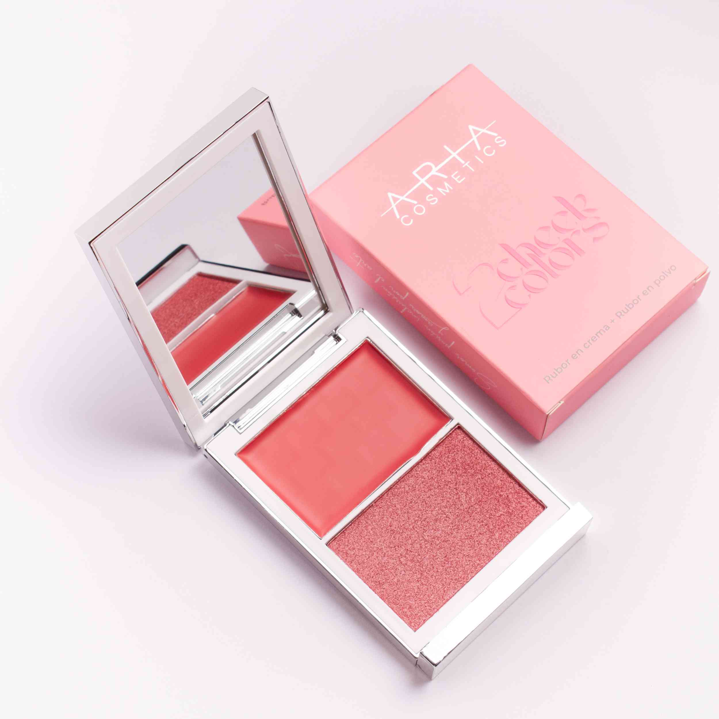 RUBOR 2 CHEEK COLORS DOBLE ARIAS COSMESTIC - Imagen 3