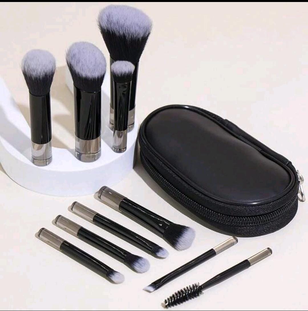 SET DE 10 PIEZAS DE MINI BROCHAS DE MAQUILLAJE CON ESTUCHE