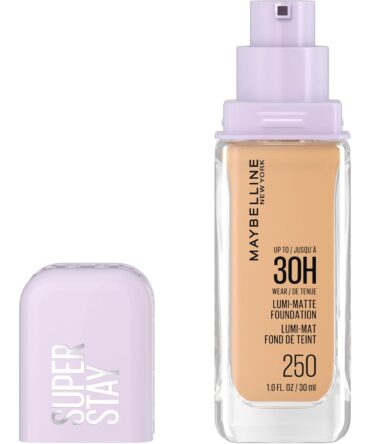 Maybelline Super Stay Lumi-Matte - Base de maquillaje ligera y construible de cobertura completa para hasta 30 horas TONO 250