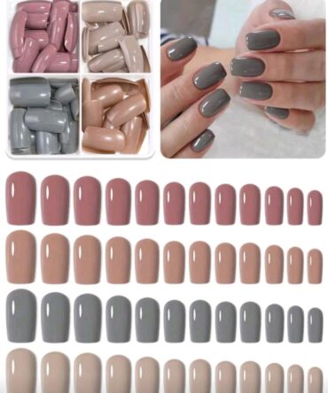 96 PIEZAS DE UÑAS MULTICOLOR CUADRADAS