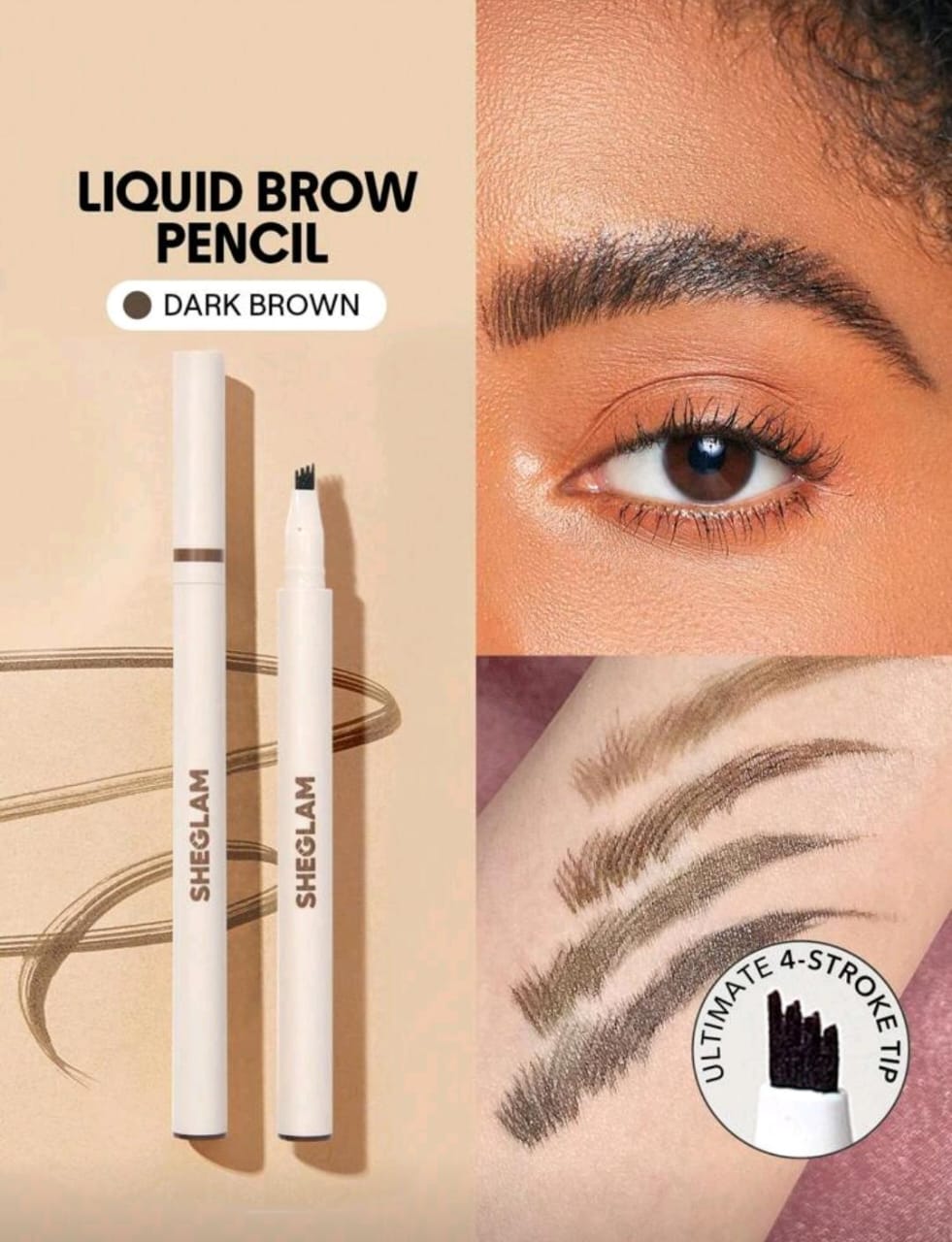 LÁPIZ PARA CEJAS DE SHEGLAM DE LARGA DURACION RESISTENTE AL AGUA - Imagen 4