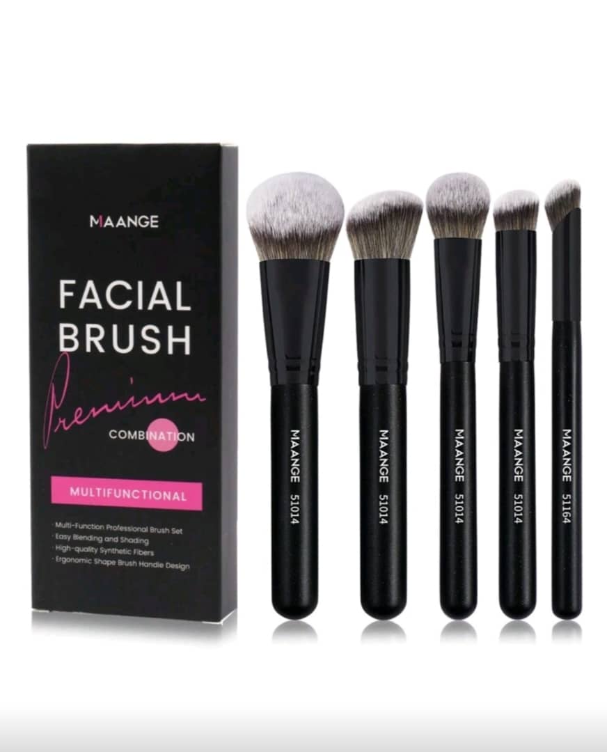 JUEGO DE 5 BROCHAS DE MAQUILLAJE MAANGE ROSTRO