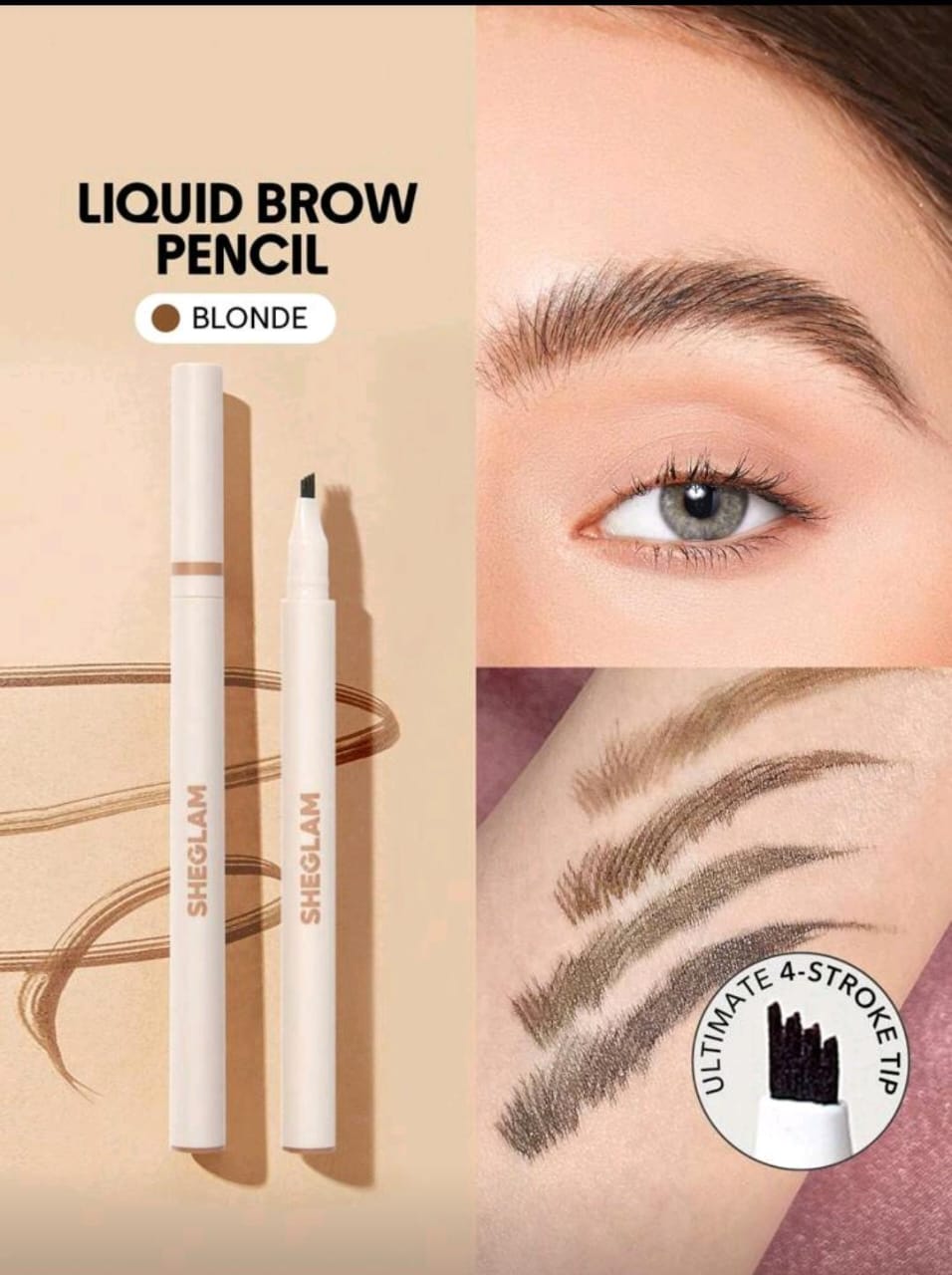 LÁPIZ PARA CEJAS DE SHEGLAM DE LARGA DURACION RESISTENTE AL AGUA - Imagen 3