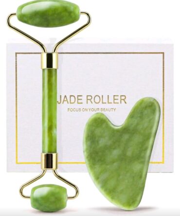JUEGO DE RODILLO DE JADE Y GUA SHA VERDE